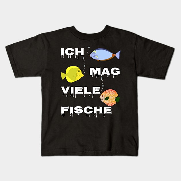 Ich mag viele Fische Kids T-Shirt by Guth